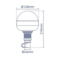 Girofar auto rotativ cu amortizor vibratii si prindere cu fluture